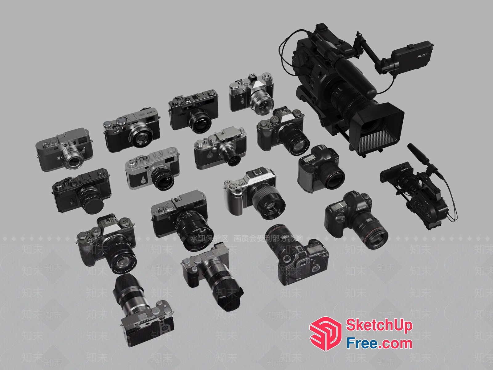 Vintage Camera Collection 3D SketchUp File