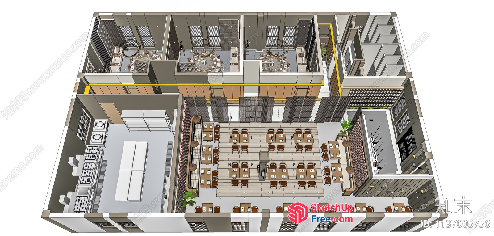 Office Building With Modern Furniture And Decor 3D SketchUp File
