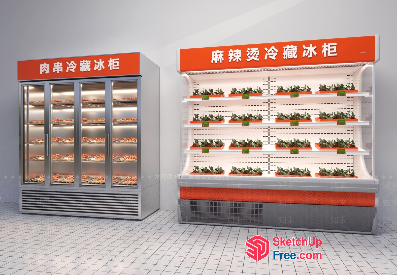 Modern Chinese Market Store Display 3D SketchUp File