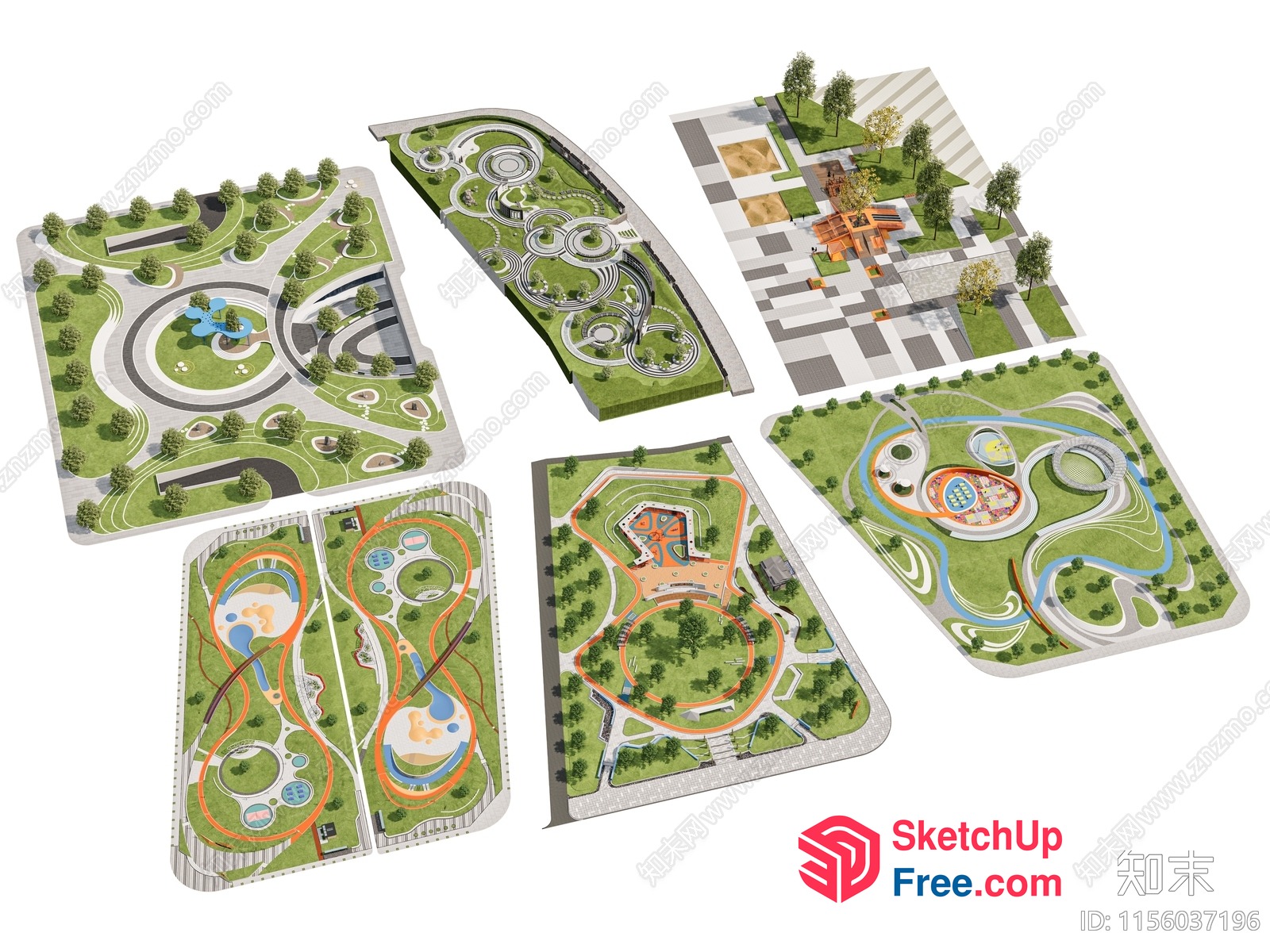 Modern Park Design With Unique Landscaping 3D SketchUp File