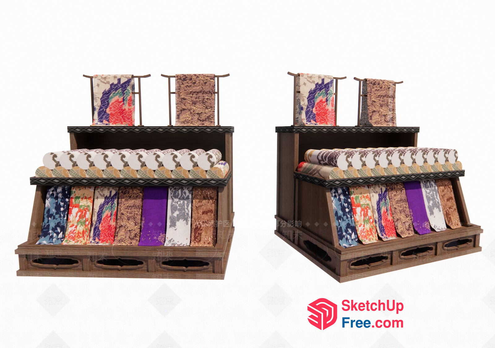 Japanese Decorated Display Shelves 3D SketchUp File