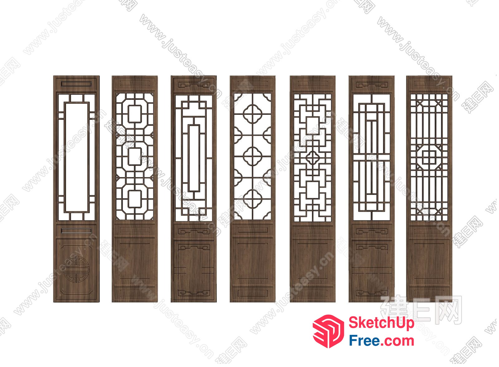 Traditional Chinese Screen Doors 3D SketchUp File