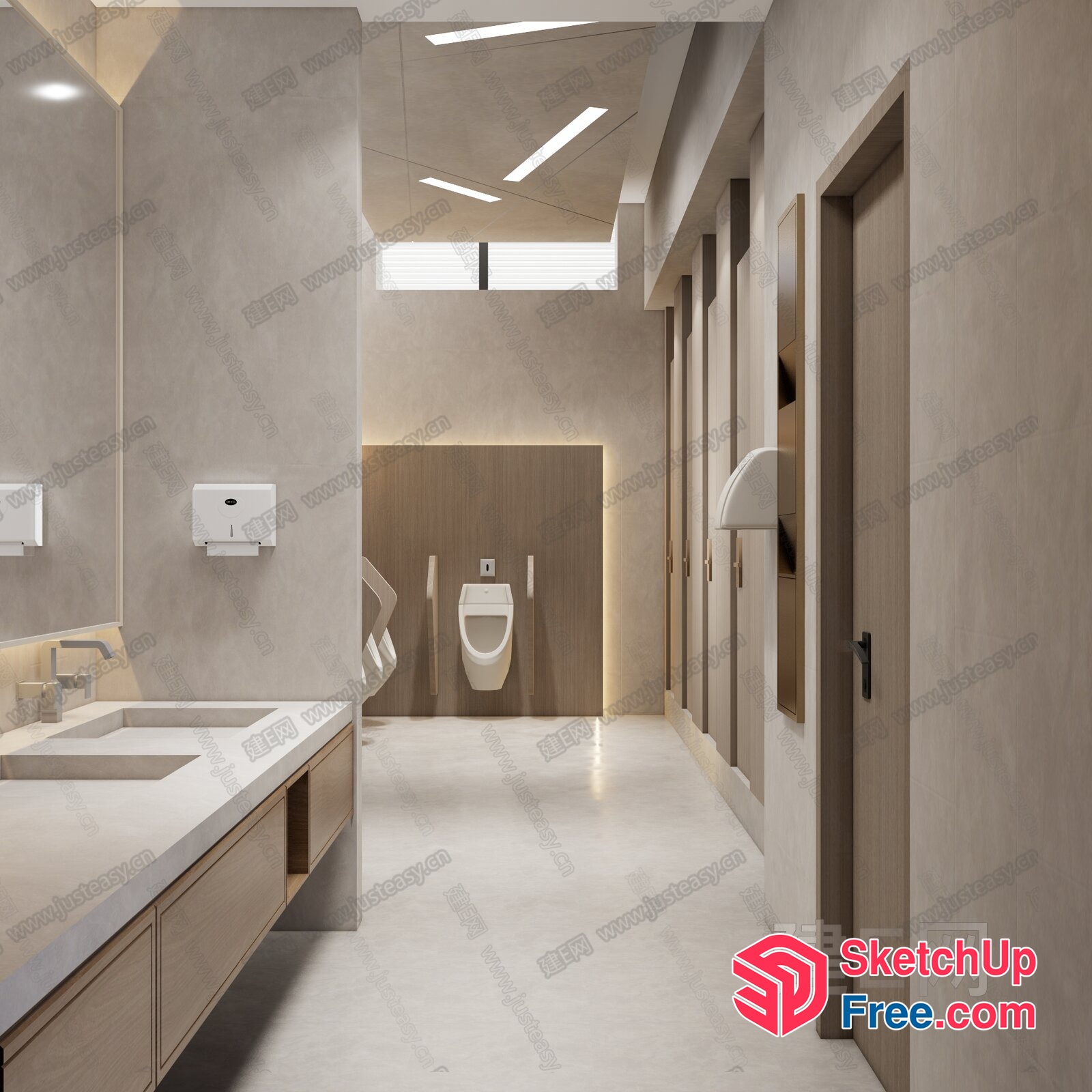 Modern Bathroom With Sleek Fixtures And Natural Light 3D SketchUp File
