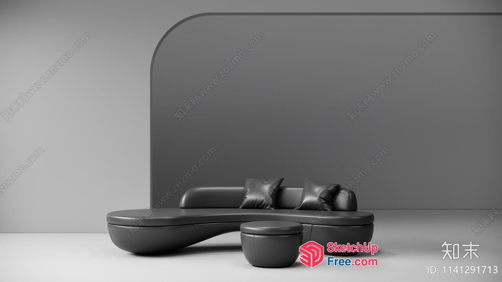 Modern Sofa With Matching Side Table 3D SketchUp File