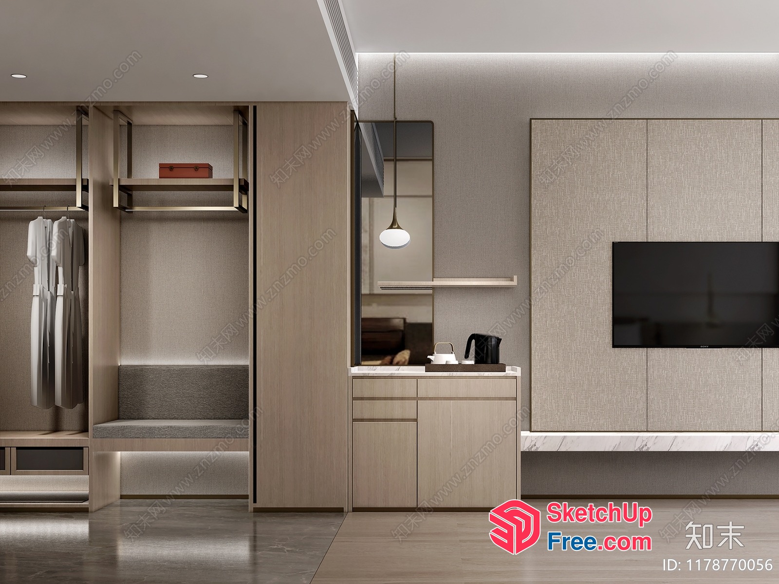 Modern Minimalist Living Room With Clean Lines And Neutral Colors 3D SketchUp File