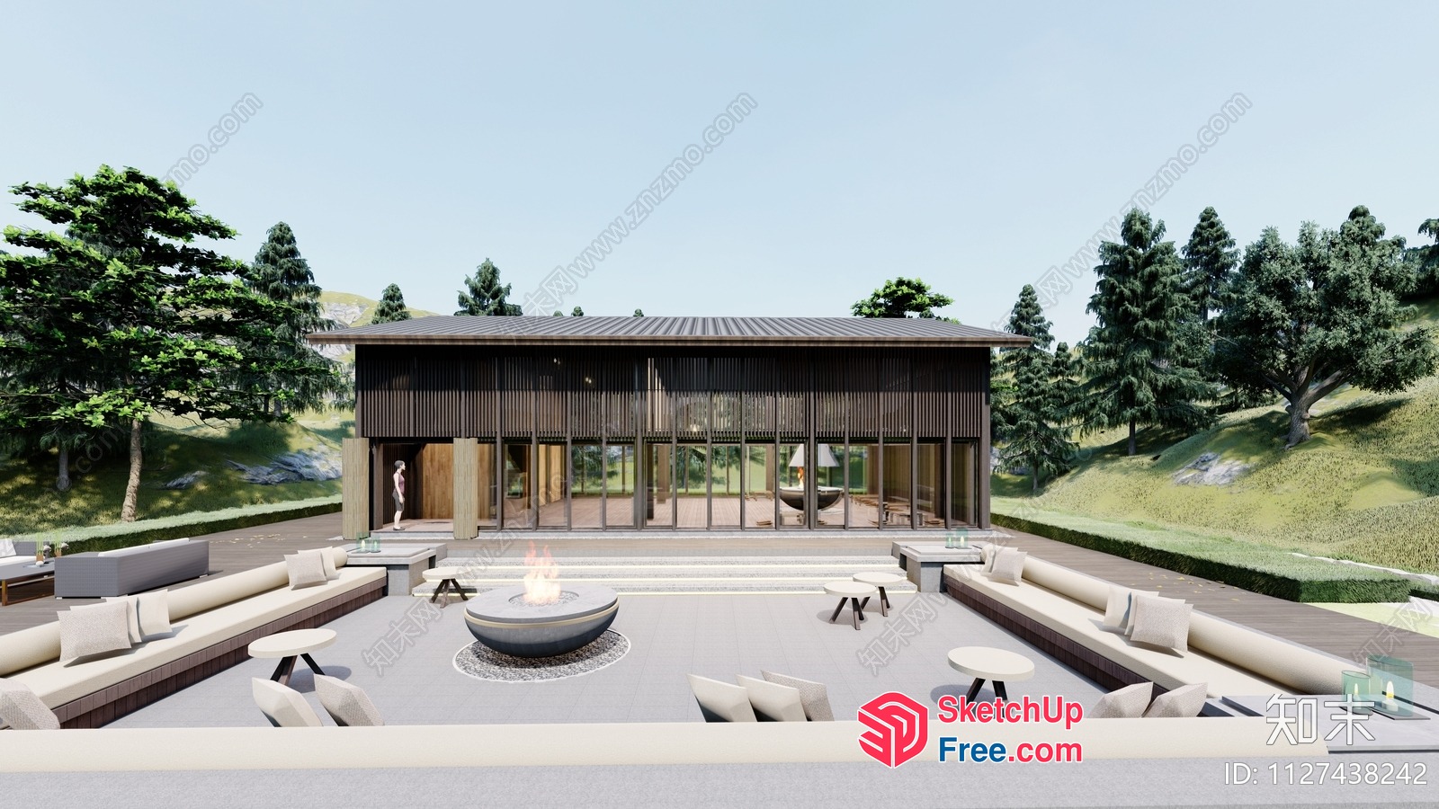 Elegant Modern Outdoor Living Space 3D SketchUp File