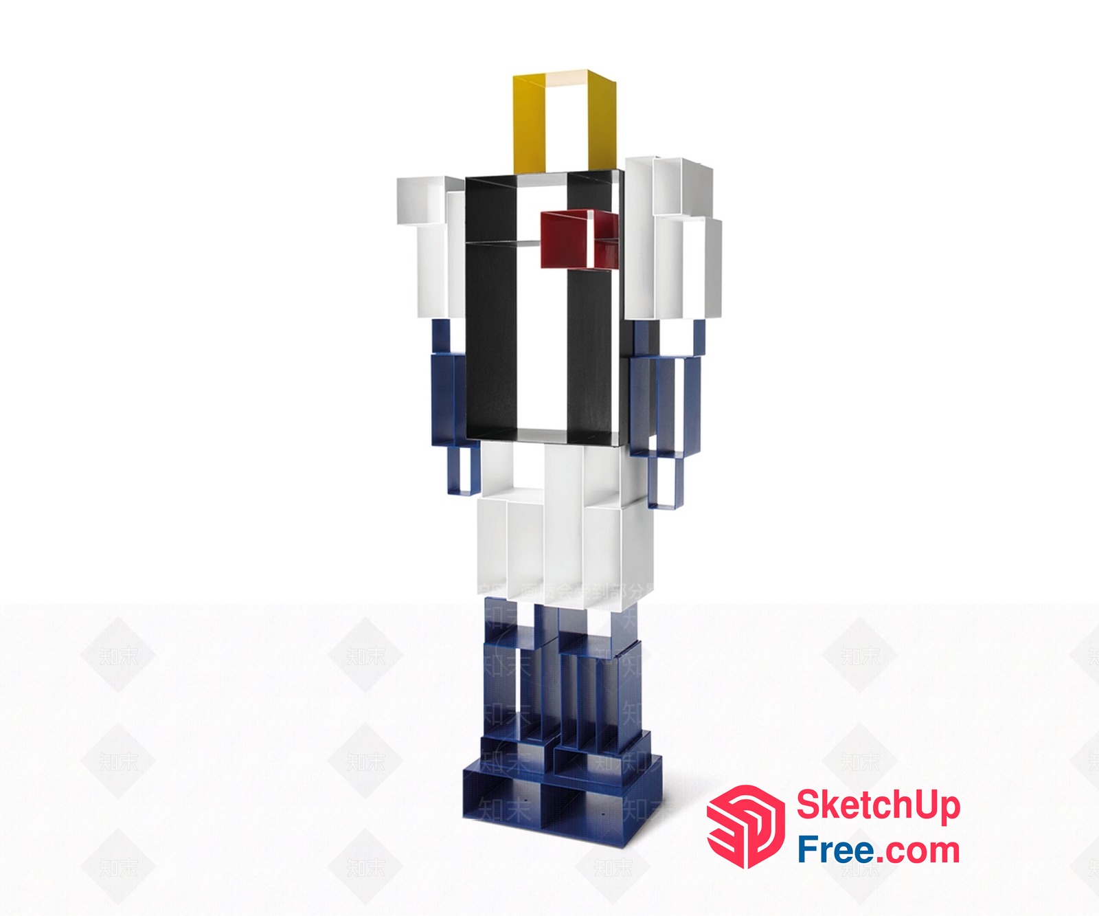 Colorful Modernist Block Figure 3D SketchUp File