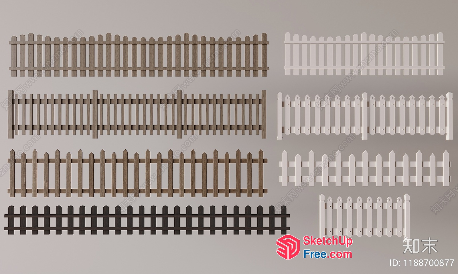 Picket Fences Collection 3D SketchUp File