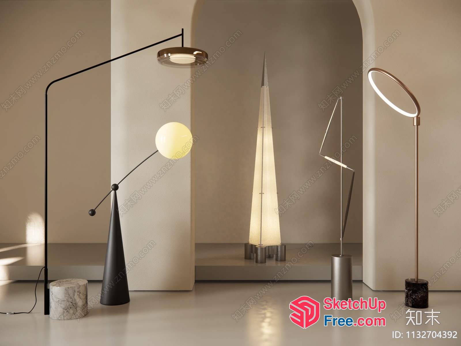 Modern Floor Lamps And Stools In Minimalist Style 3D SketchUp File
