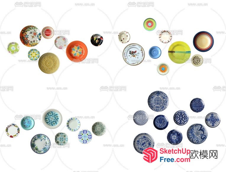 Decorative Ceramic Plates 3D SketchUp File