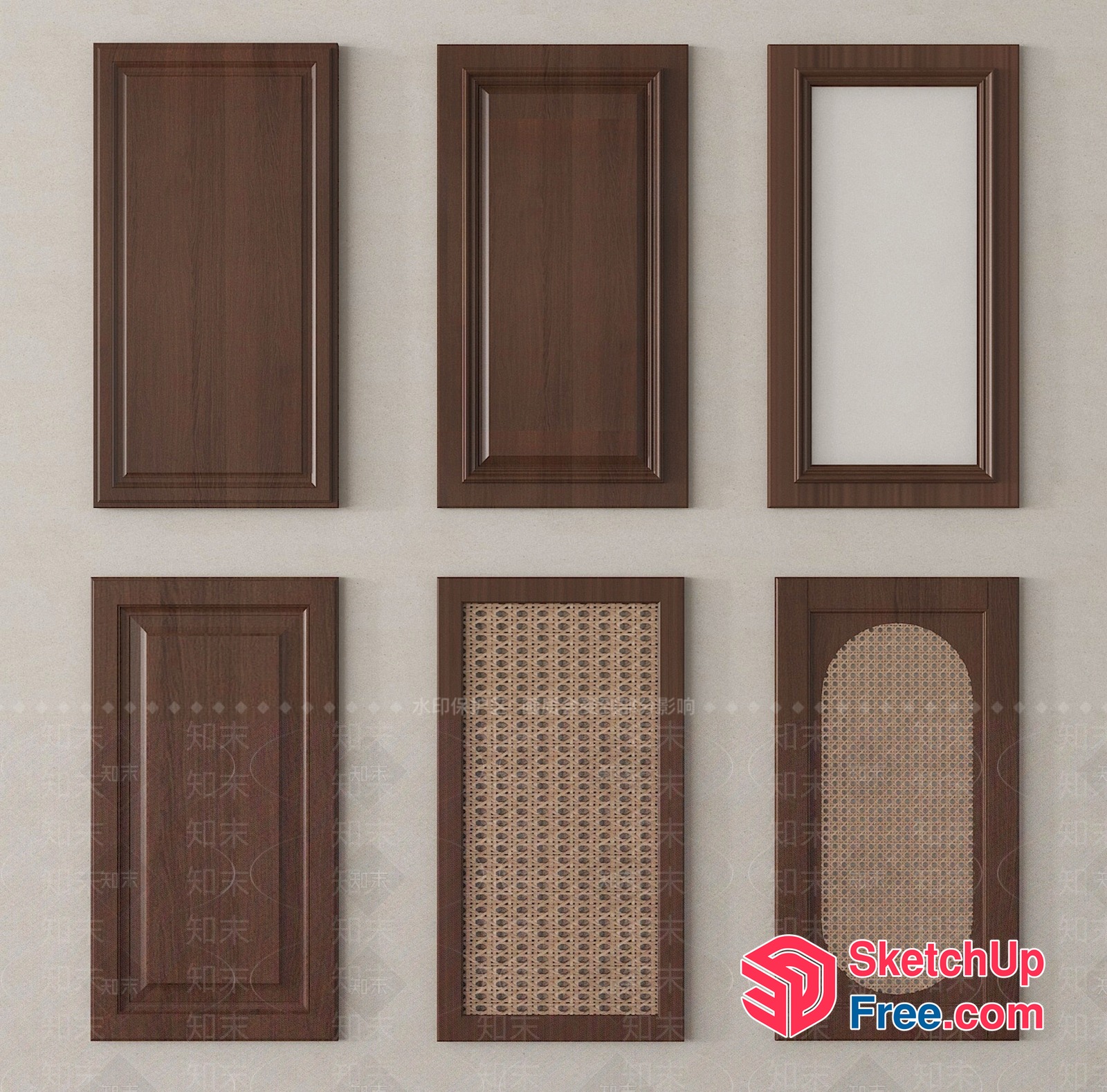 Classic Wooden Cabinet Doors 3D SketchUp File