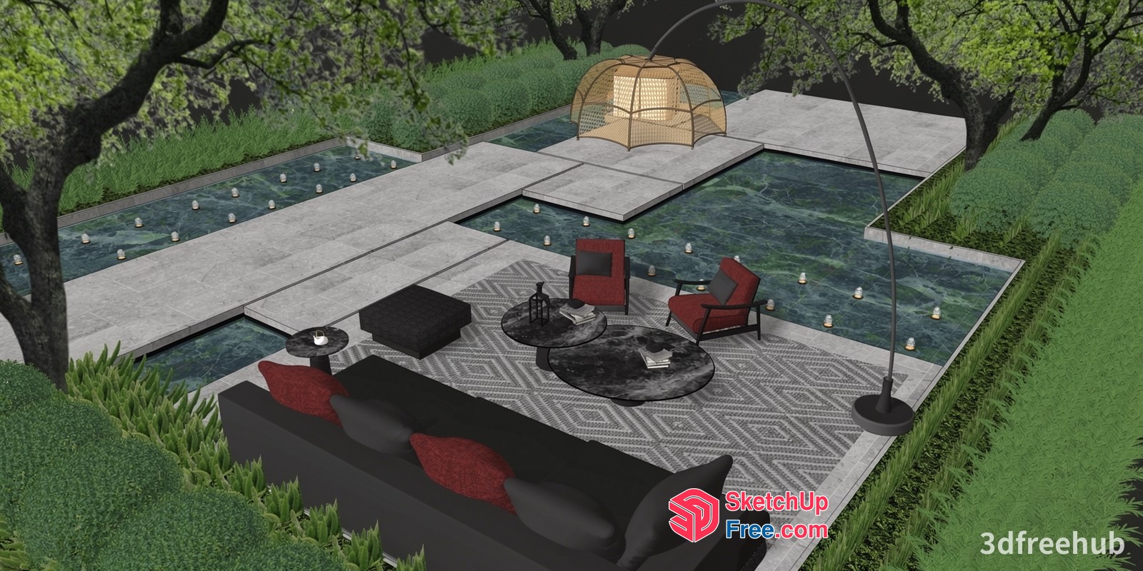 Luxurious Outdoor Living Space With Modern Decor 3D SketchUp File