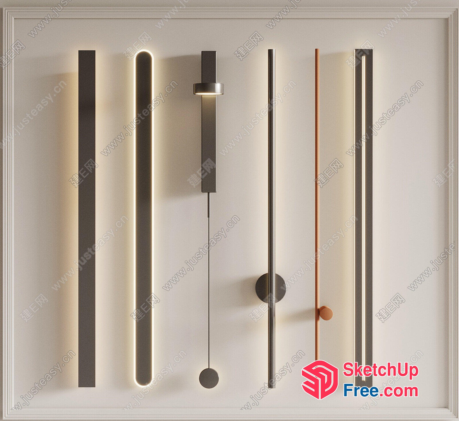Modern Minimalist Led Light Wall Decor 3D SketchUp File