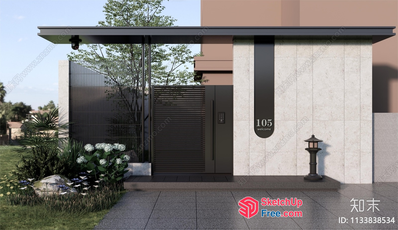 Modern Minimalist Exterior Decor 3D SketchUp File