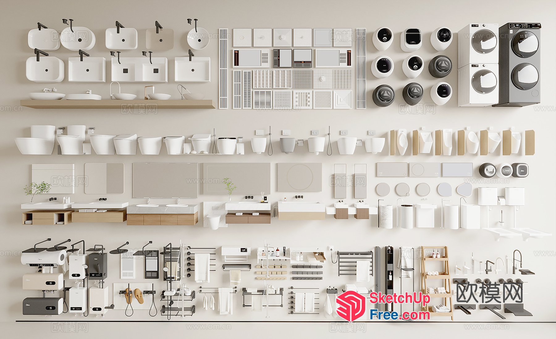 Bathroom Fixtures And Accessories 3D SketchUp File