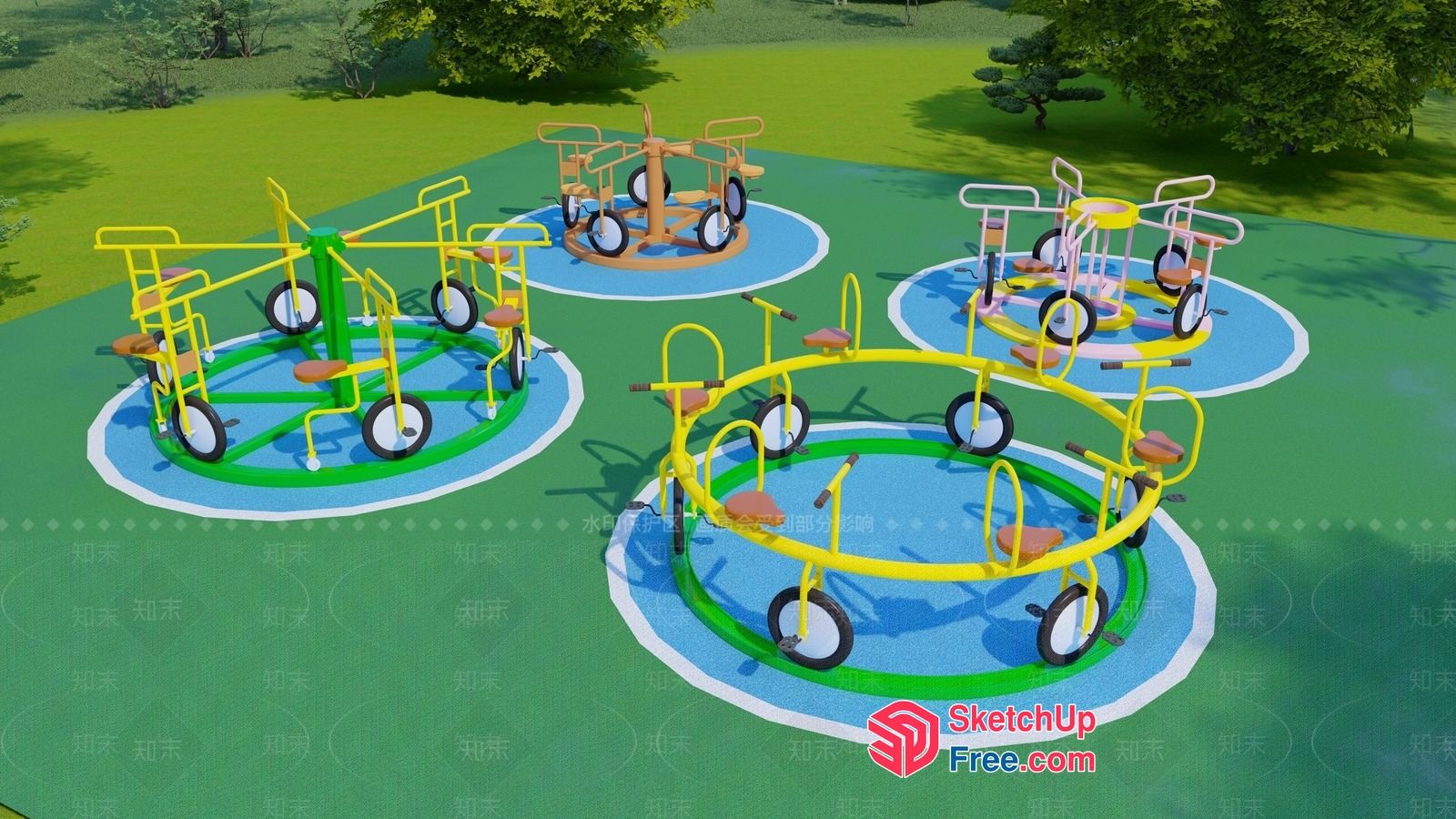 Colorful Playground Equipment For Children 3D SketchUp File