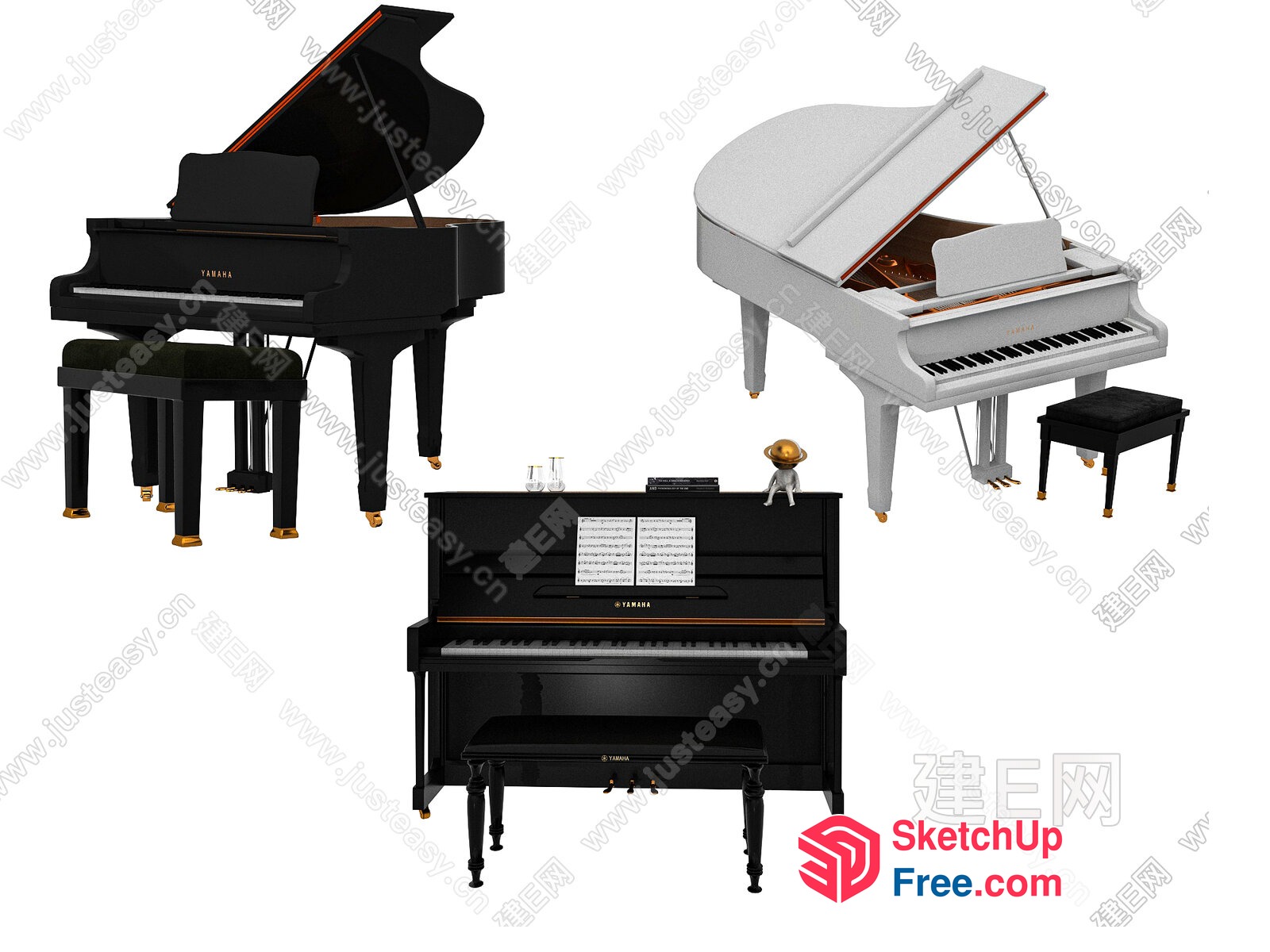 Grand Piano Collection 3D SketchUp File