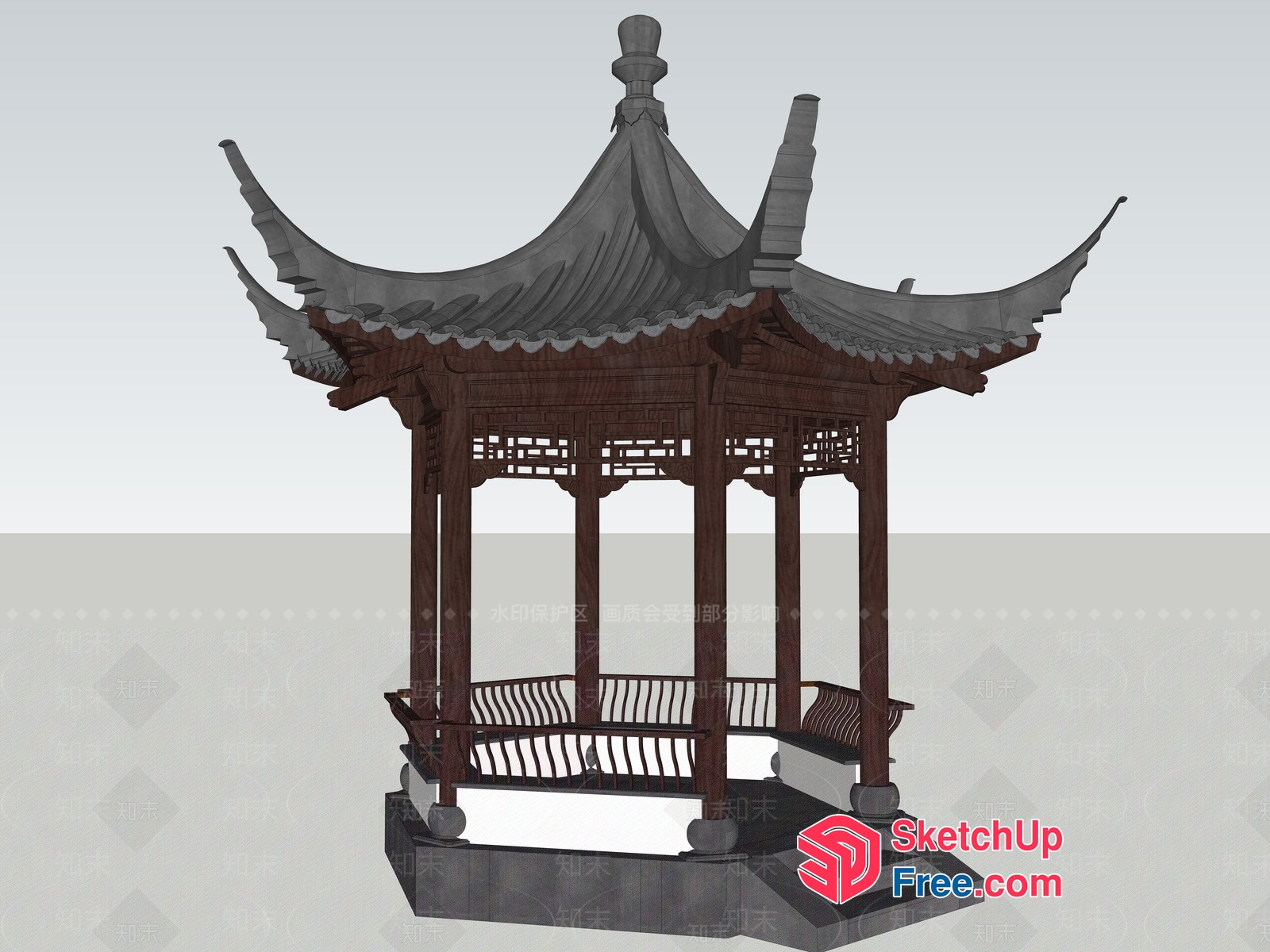 Traditional Chinese Pavilion 3D SketchUp File