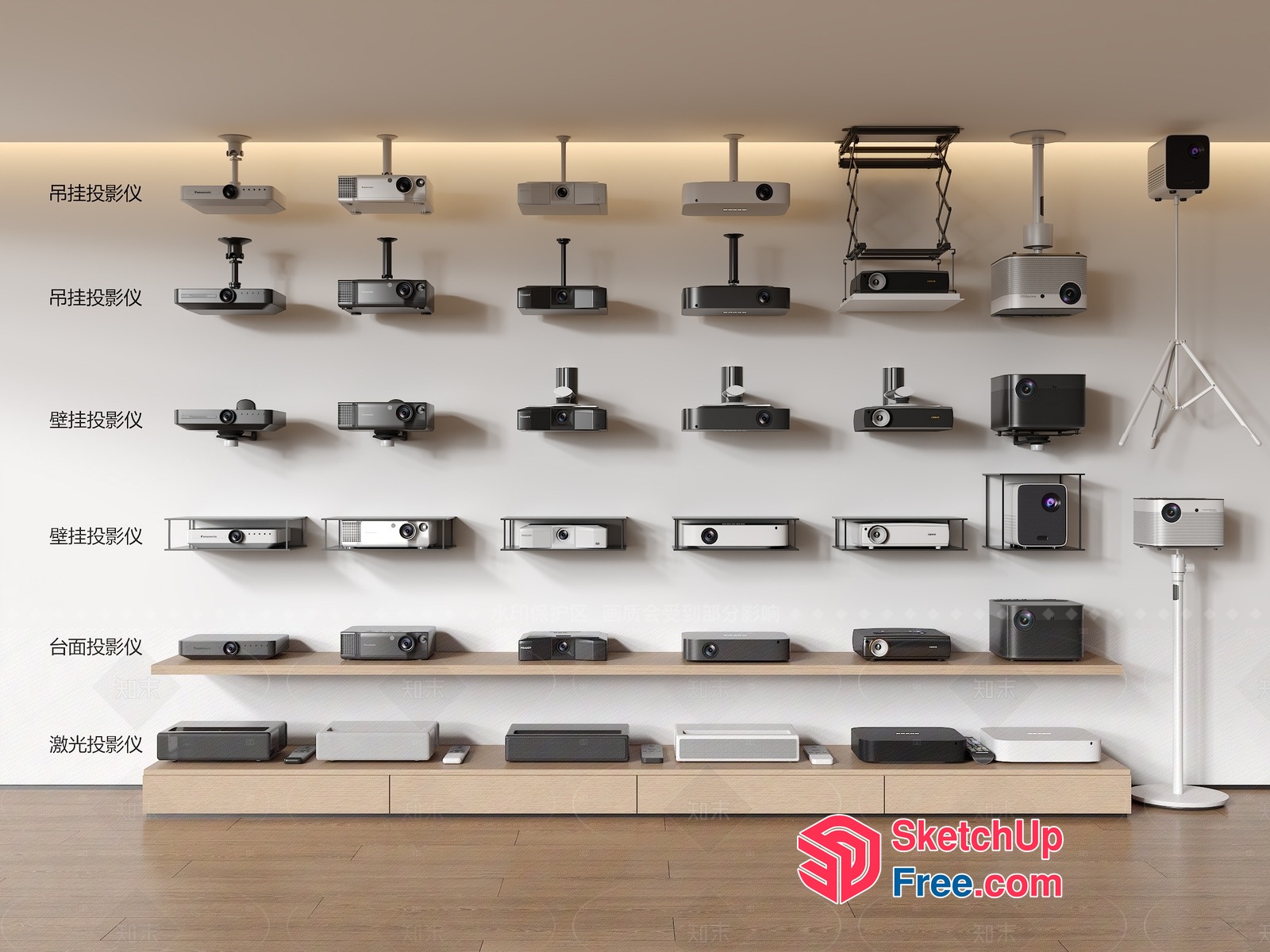 Display Of Various Projectors And Speakers 3D SketchUp File