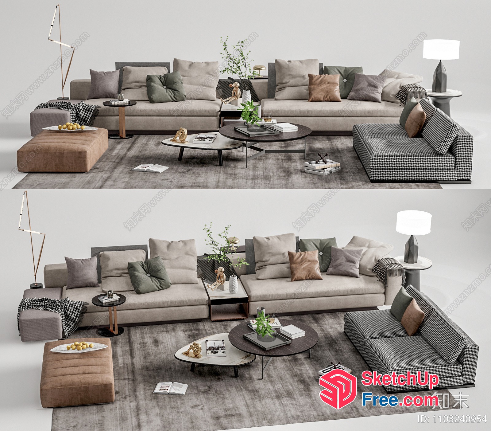 Modern Living Room Furniture Collection 3D SketchUp File