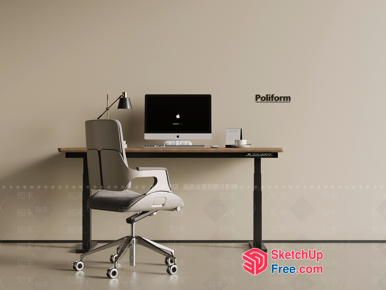 Poliform Office Interior 3D SketchUp File