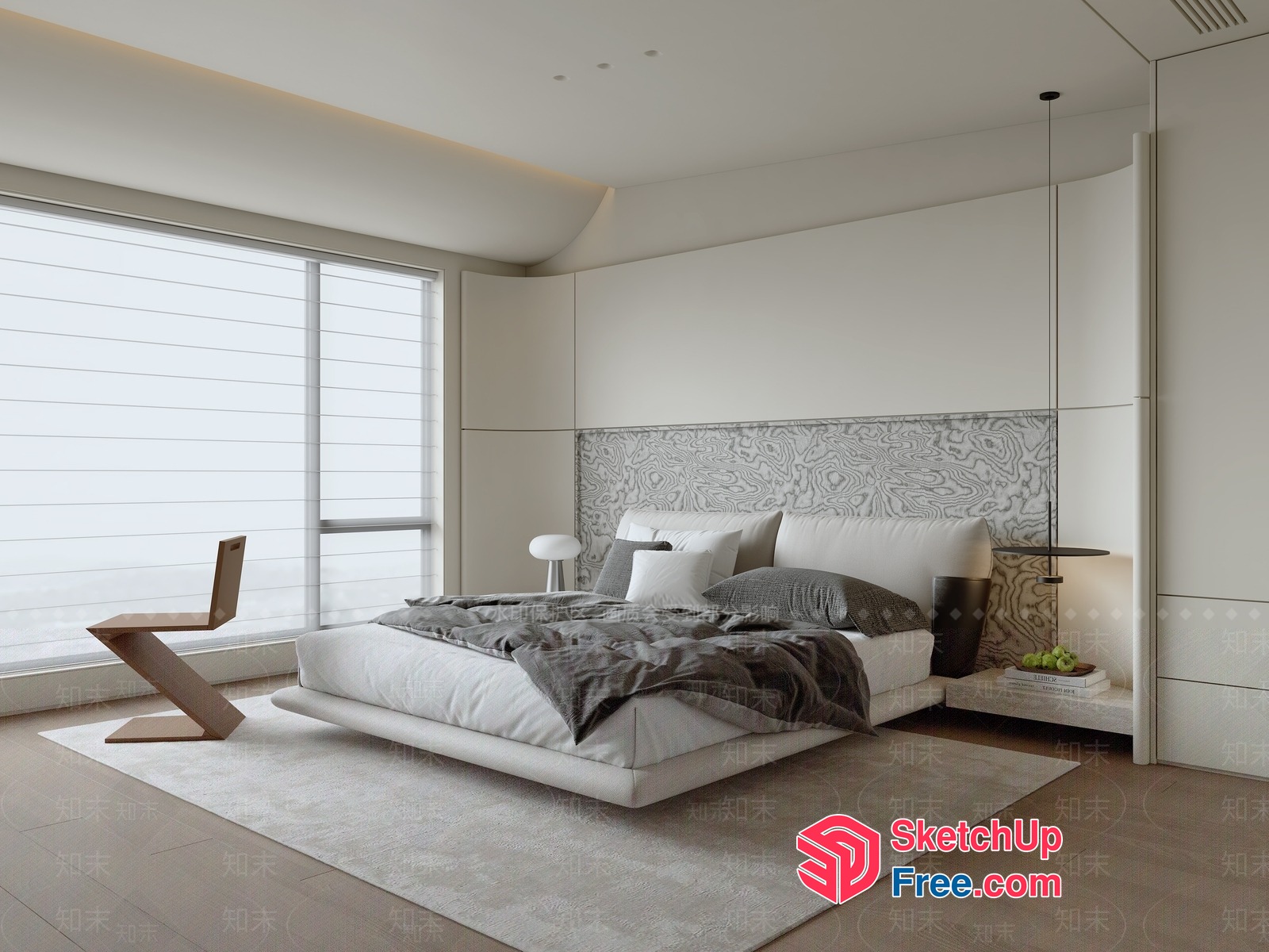 Modern Minimalist Bedroom With Sleek Furniture 3D SketchUp File