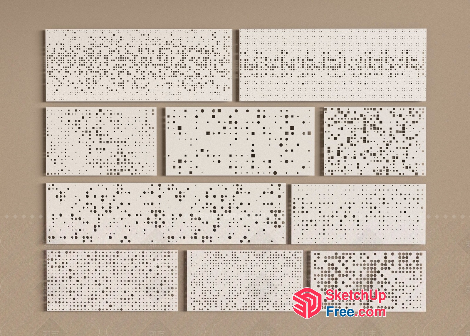 Rectangular Panels With Various Patterns 3D SketchUp File