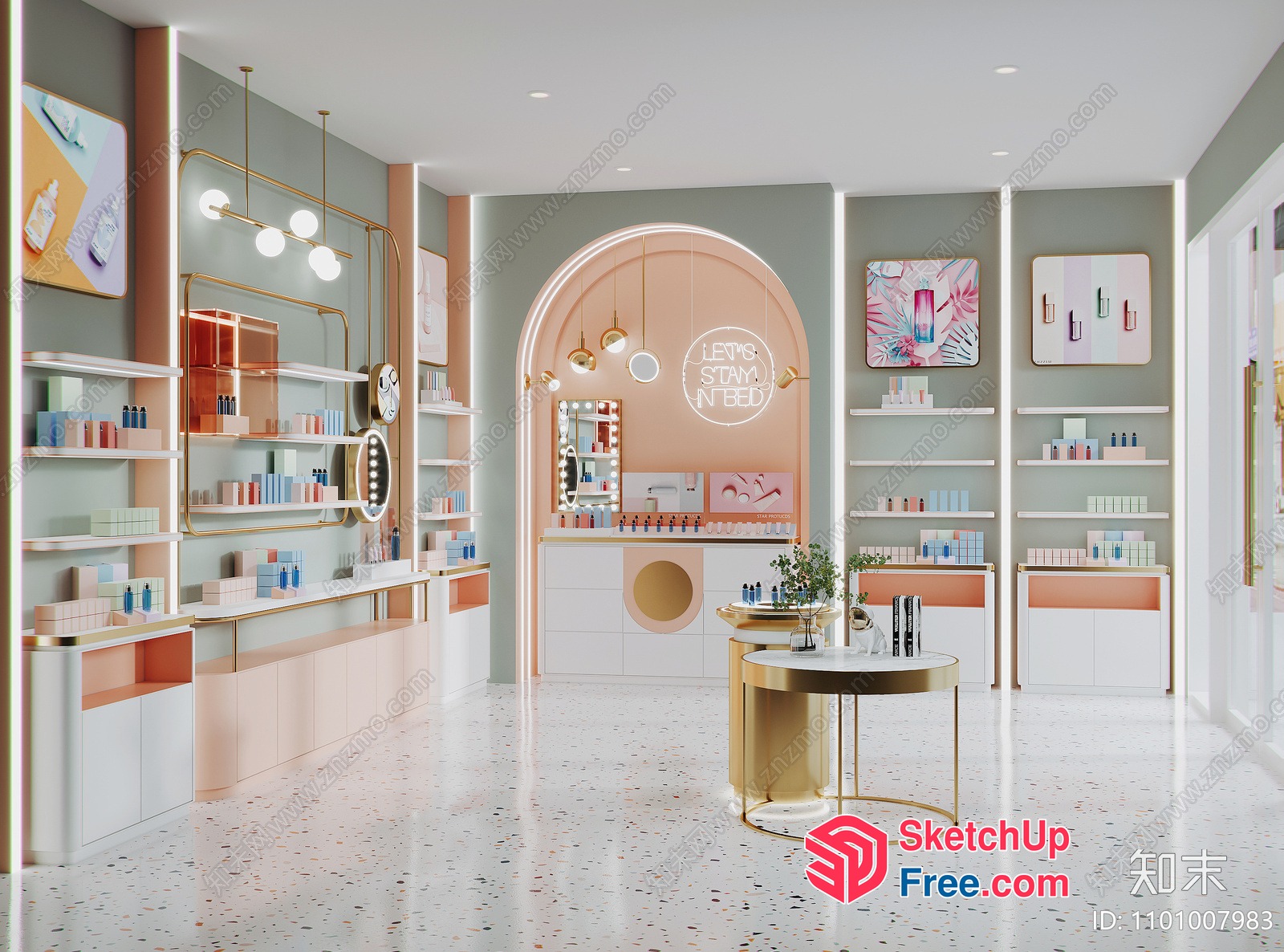 Modern Interior Design For A Cosmetics Store 3D SketchUp File