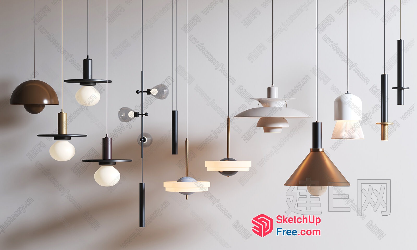 Modern Hanging Lights Collection 3D SketchUp File