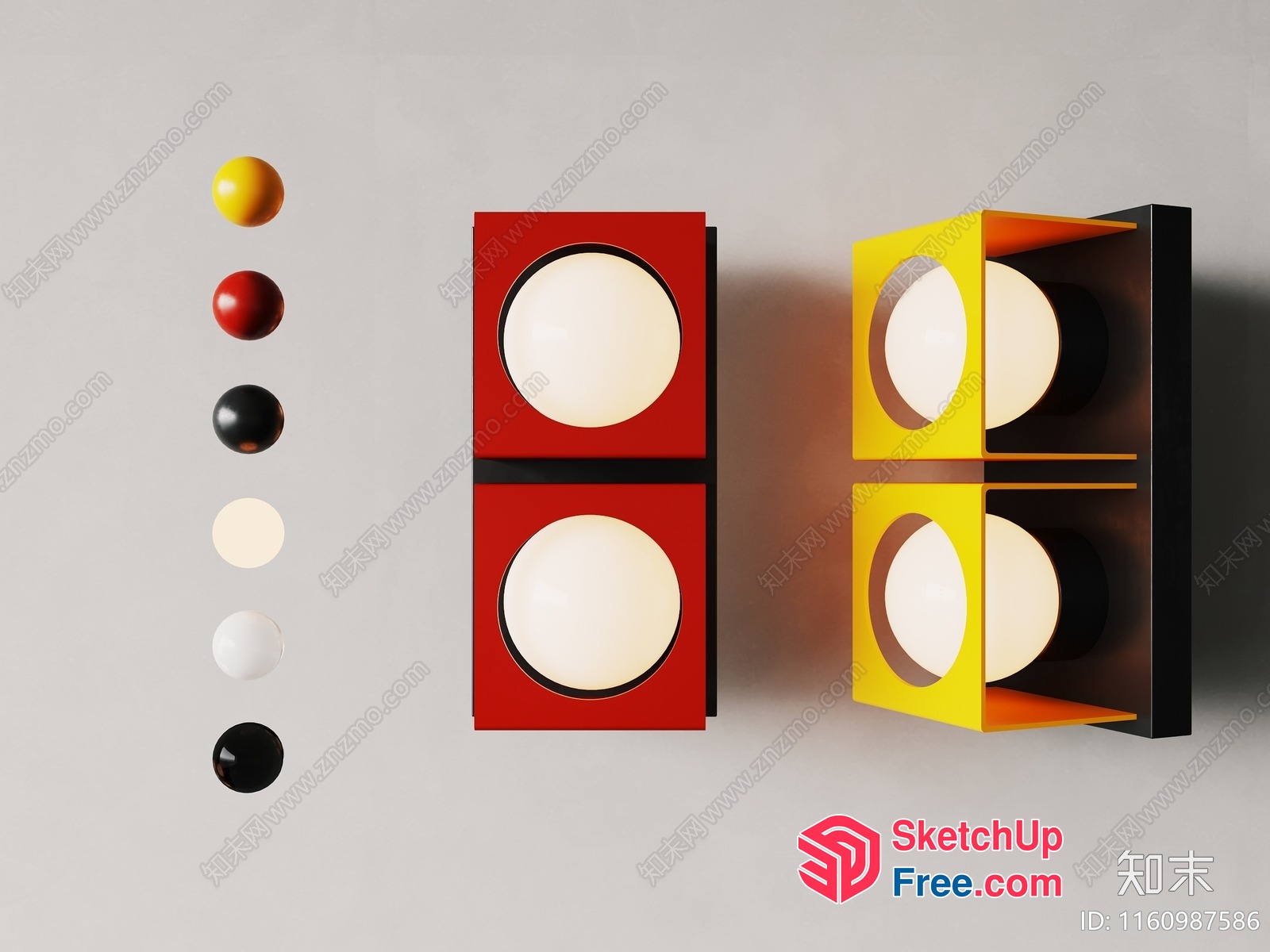Colorful Traffic Light Illumination 3D SketchUp File