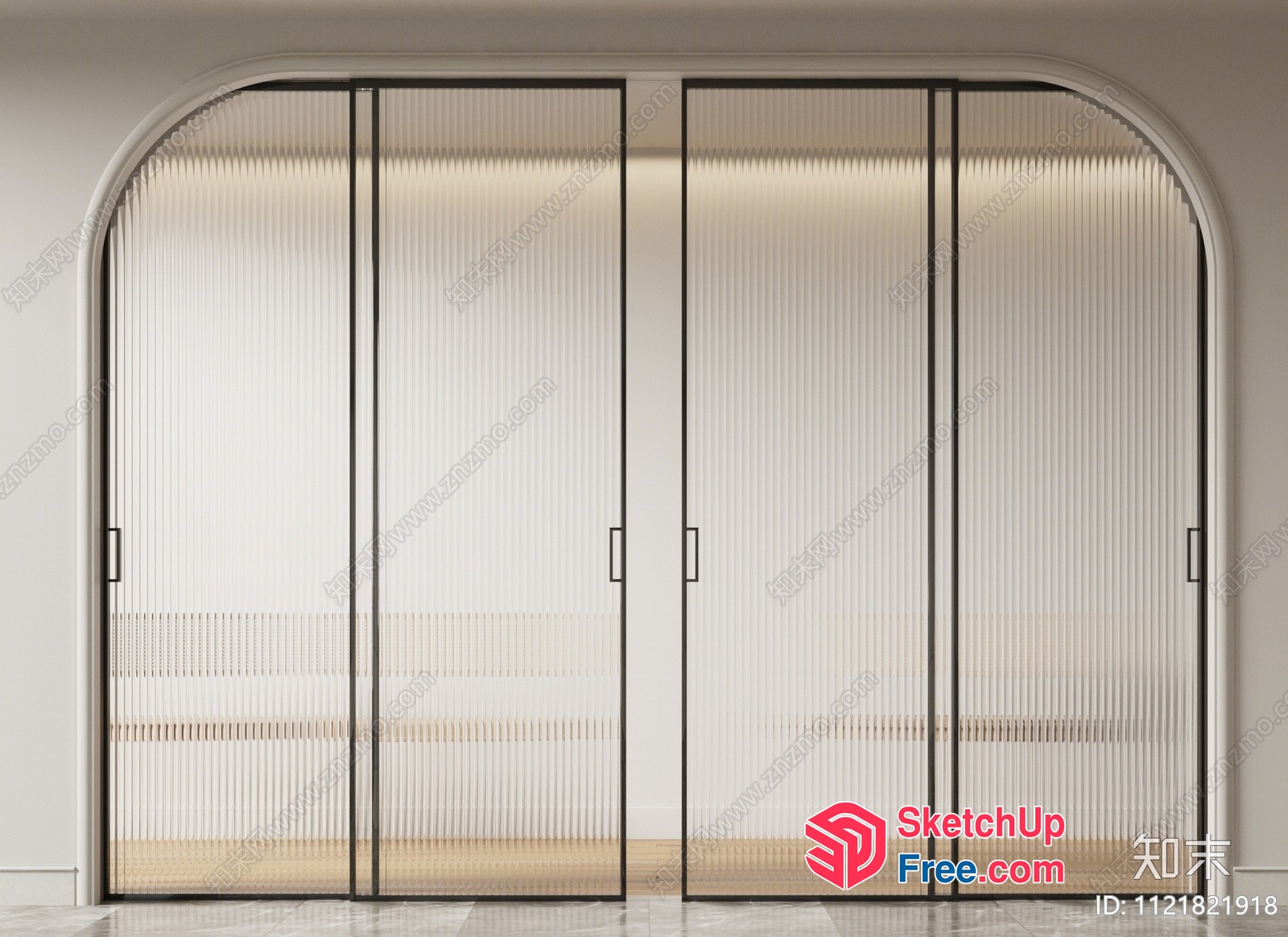 Large Elegant Sliding Glass Doors 3D SketchUp File