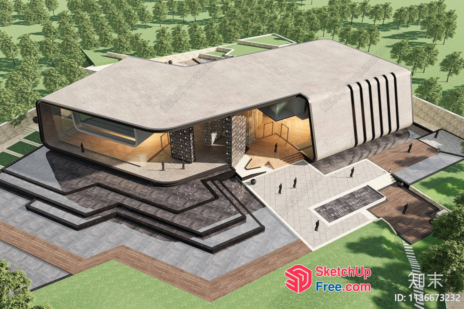 Futuristic Museum With Sleek Glass And Metal Exterior 3D SketchUp File