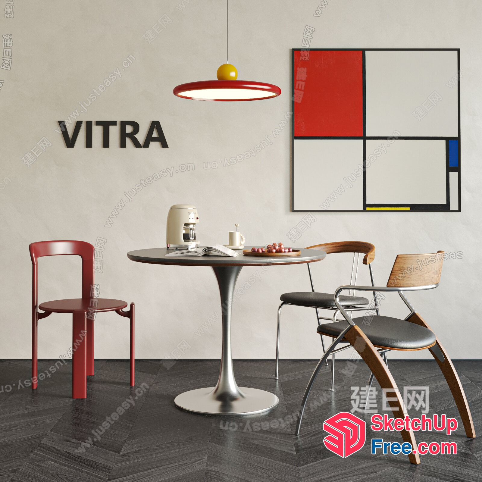 Modern Dining Room With Vitra Furniture 3D SketchUp File