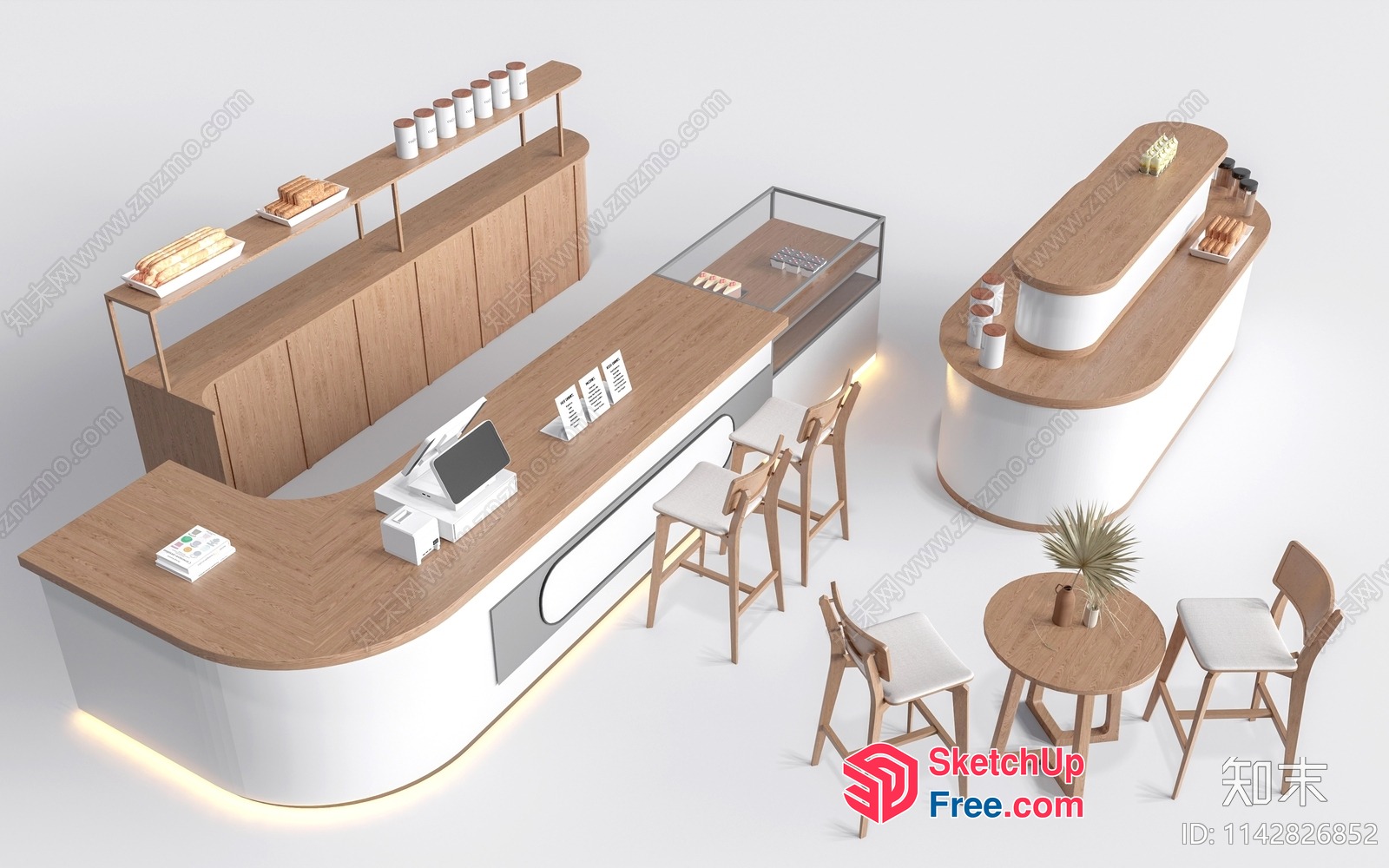 Modern Minimalist Bakery Interior Design 3D SketchUp File