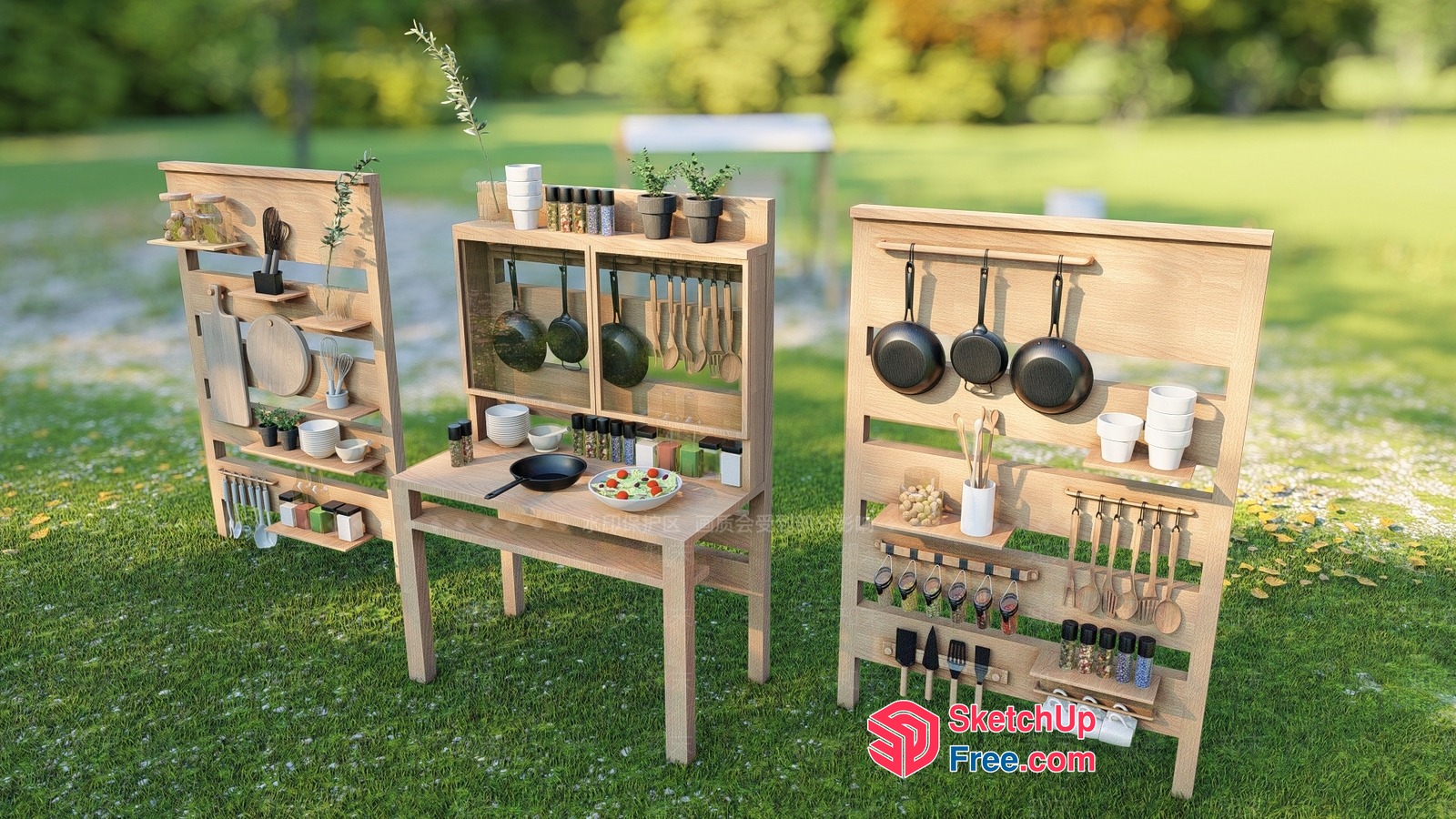 Outdoor Kitchen Display Showcase 3D SketchUp File