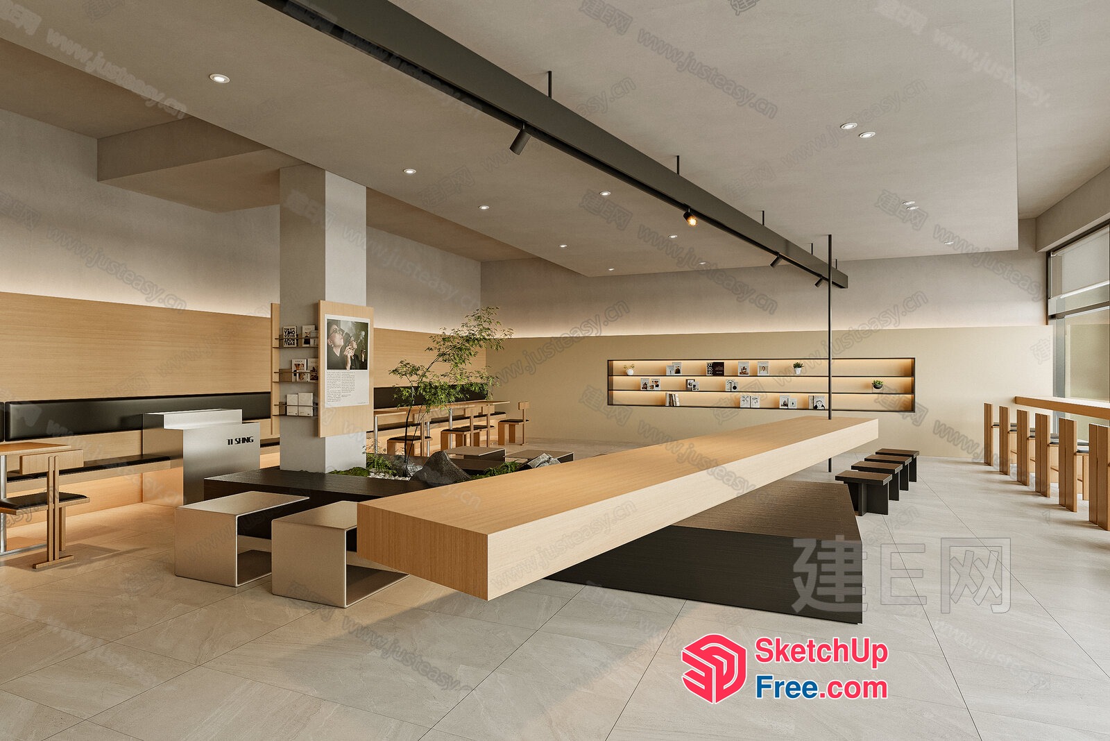 Modern Minimalist Japanese-Inspired Interior Design 3D SketchUp File