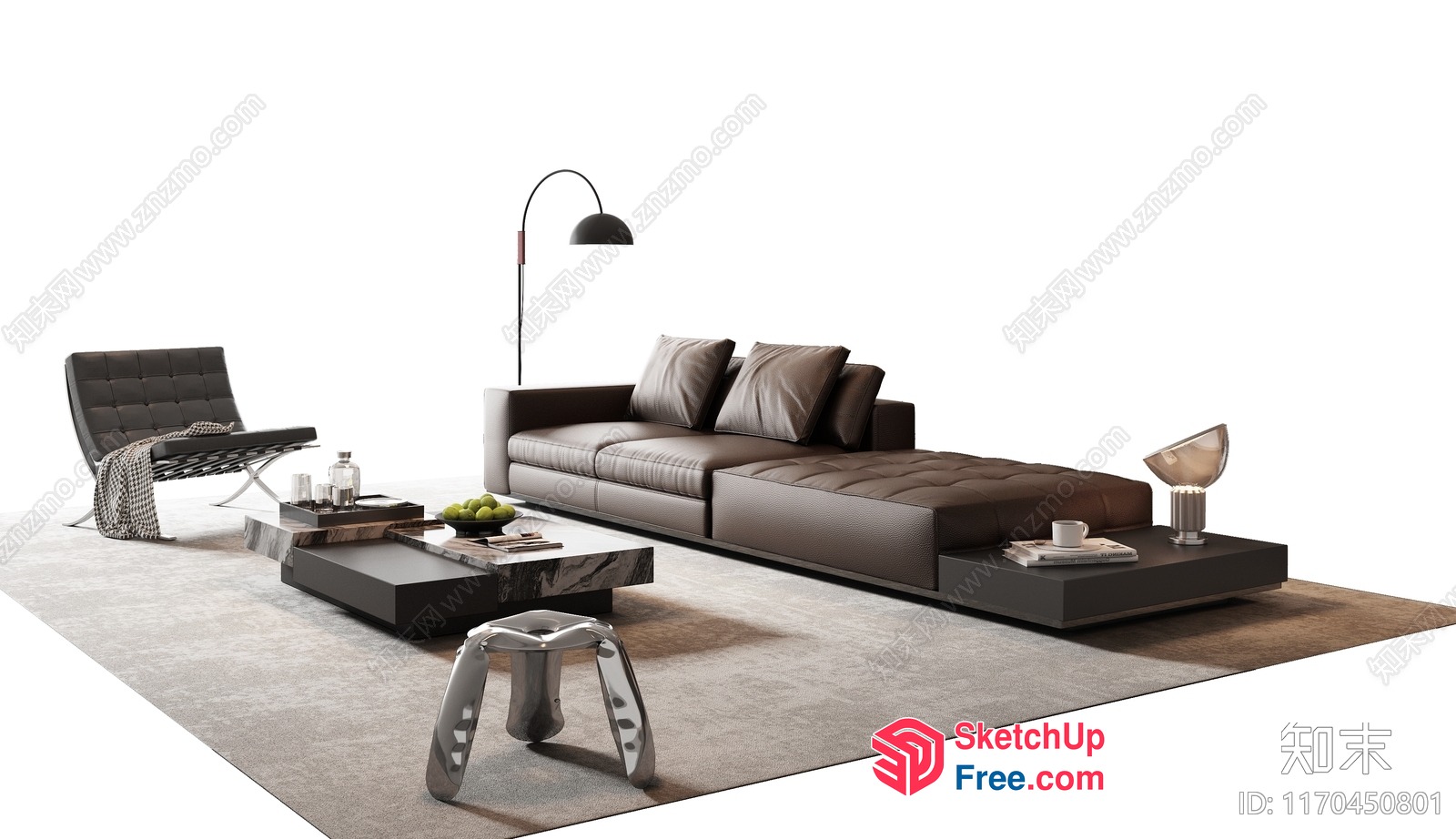 Minimalist Modern Living Room Interior 3D SketchUp File