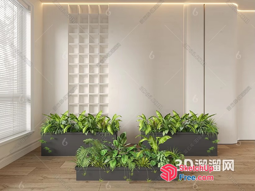 Modern Greenery And Wood Interior 3D SketchUp File