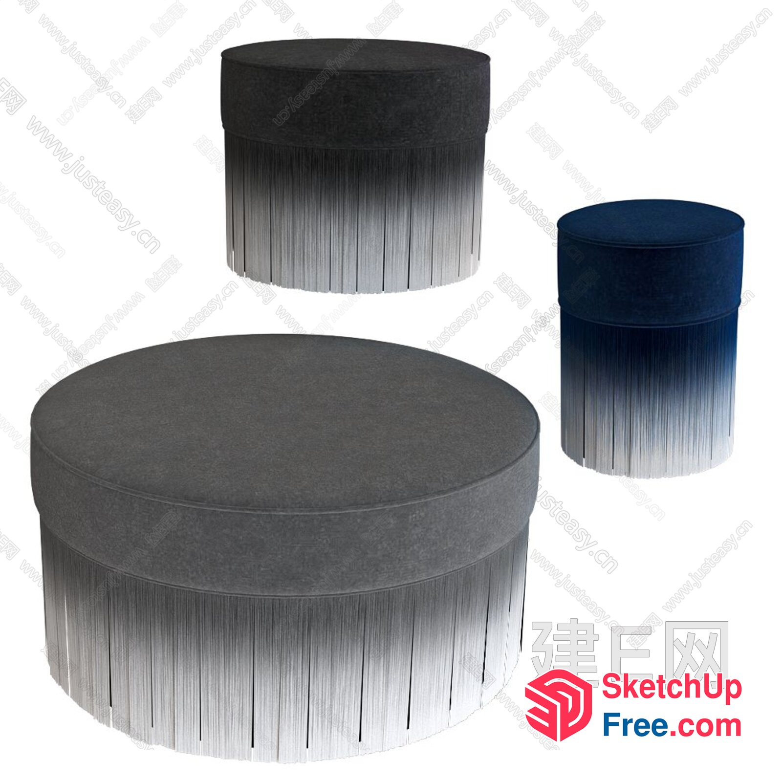 Stylish And Modern Round Furniture Collection 3D SketchUp File
