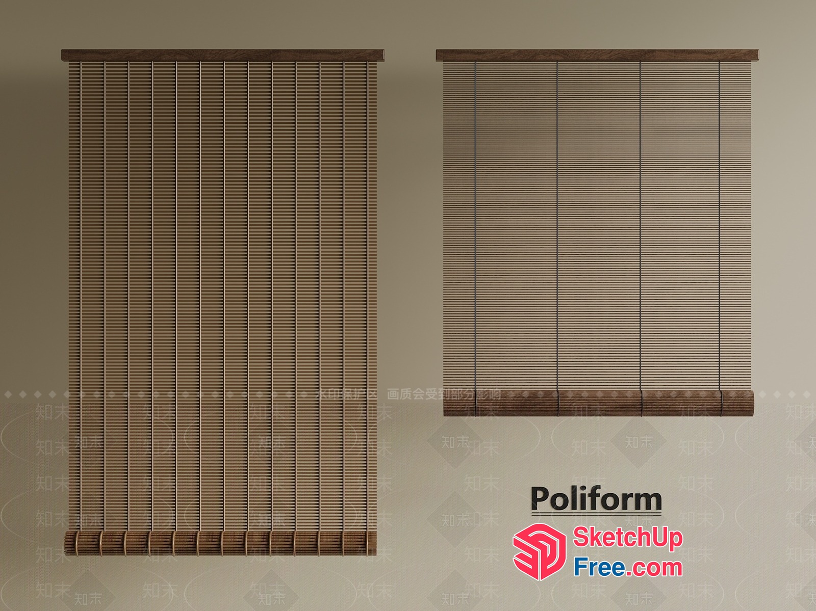 Wooden Blinds For Window And Door 3D SketchUp File