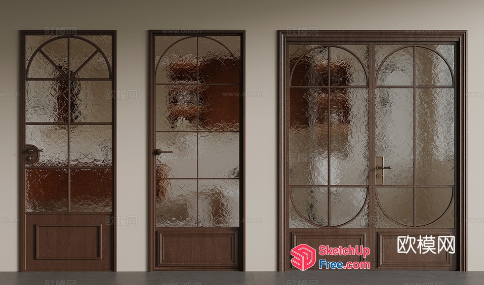 Elegant Glass Door Designs With Classic Style 3D SketchUp File