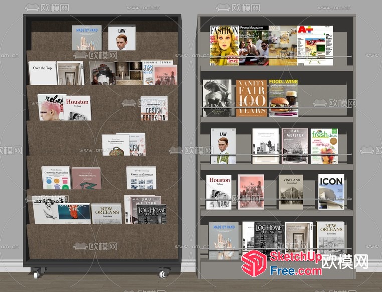 Magazine And Book Shelf Display 3D SketchUp File