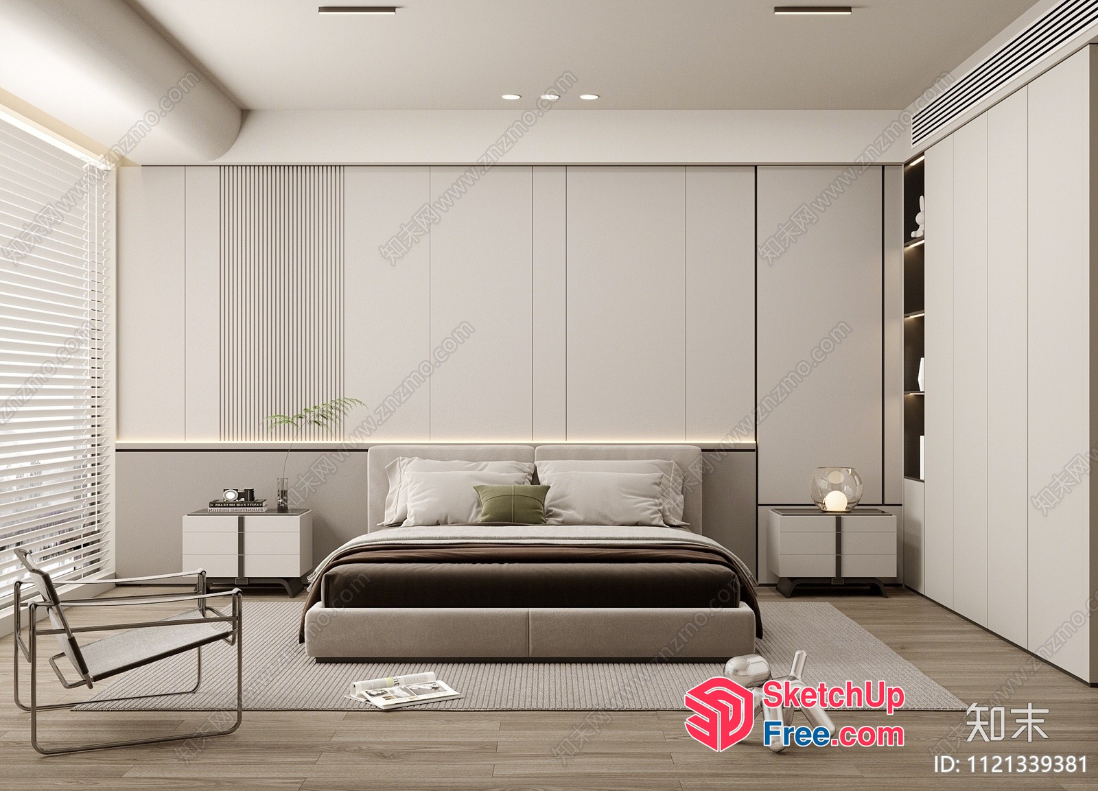 Minimalist Japanese Style Bedroom 3D SketchUp File