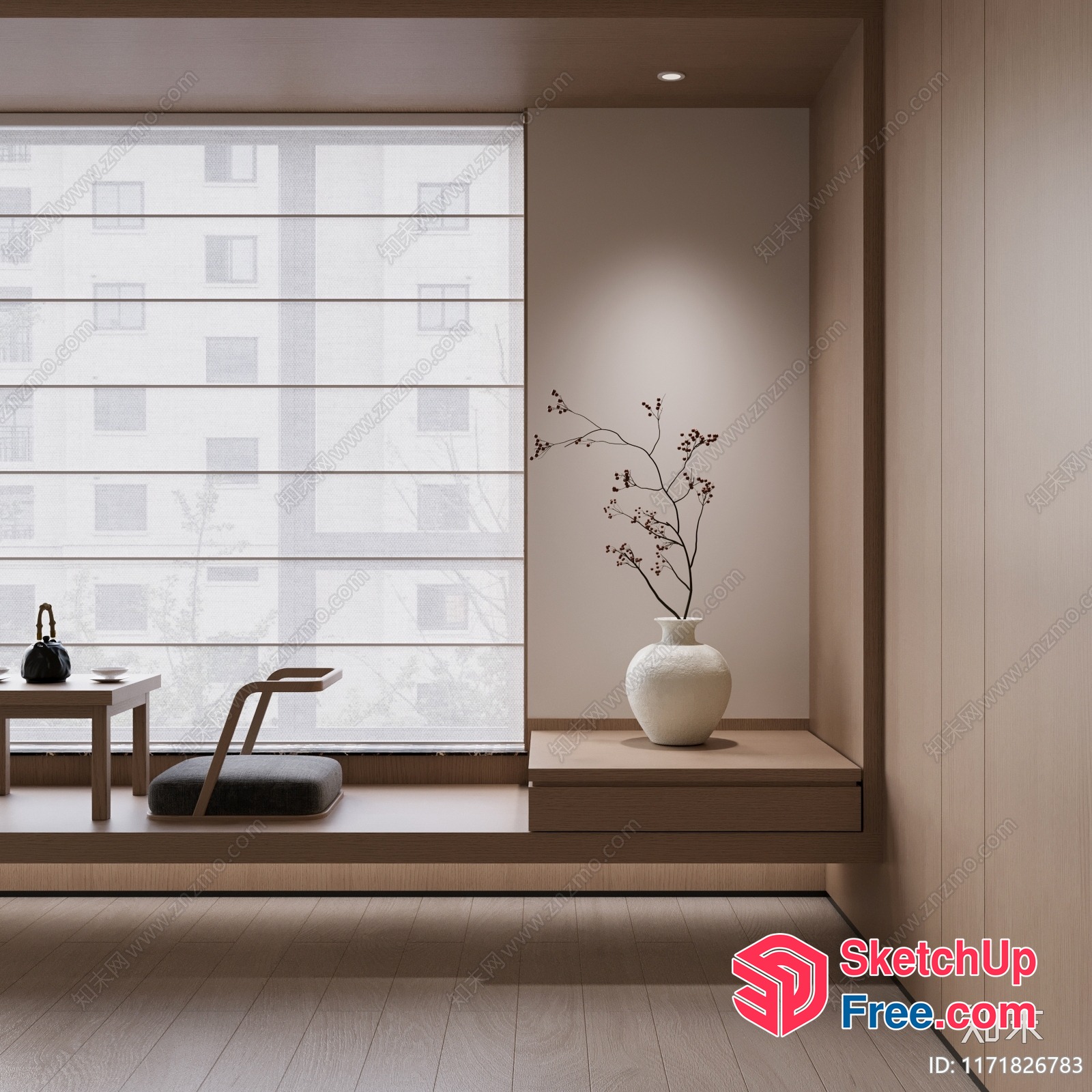 Modern Minimalist Japanese-Style Interior 3D SketchUp File