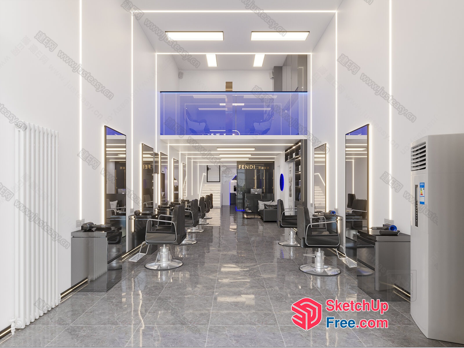 Modern Commercial Space With Sleek And Elegant Design 3D SketchUp File