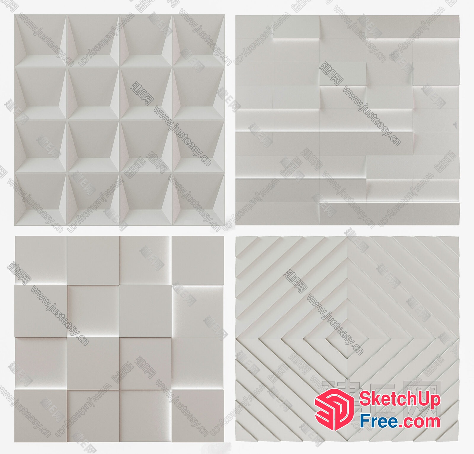 Intricate White Wall Paneling Design 3D SketchUp File