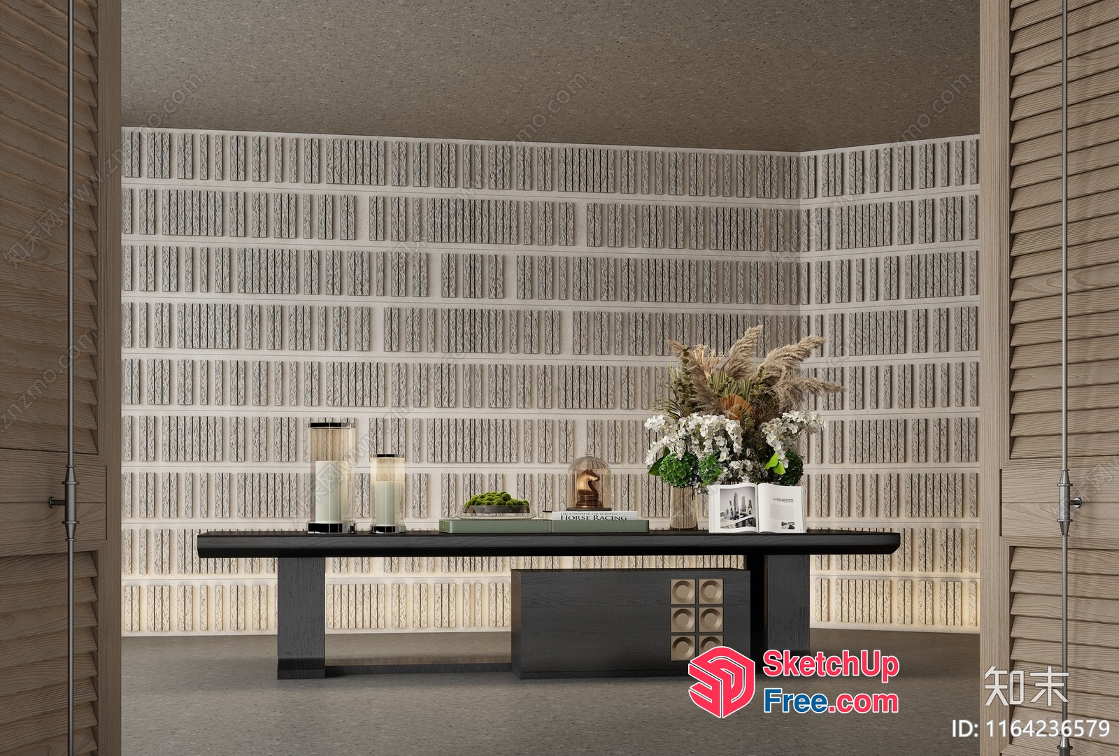 Modern Minimalist Japanese-Inspired Interior Scene 3D SketchUp File