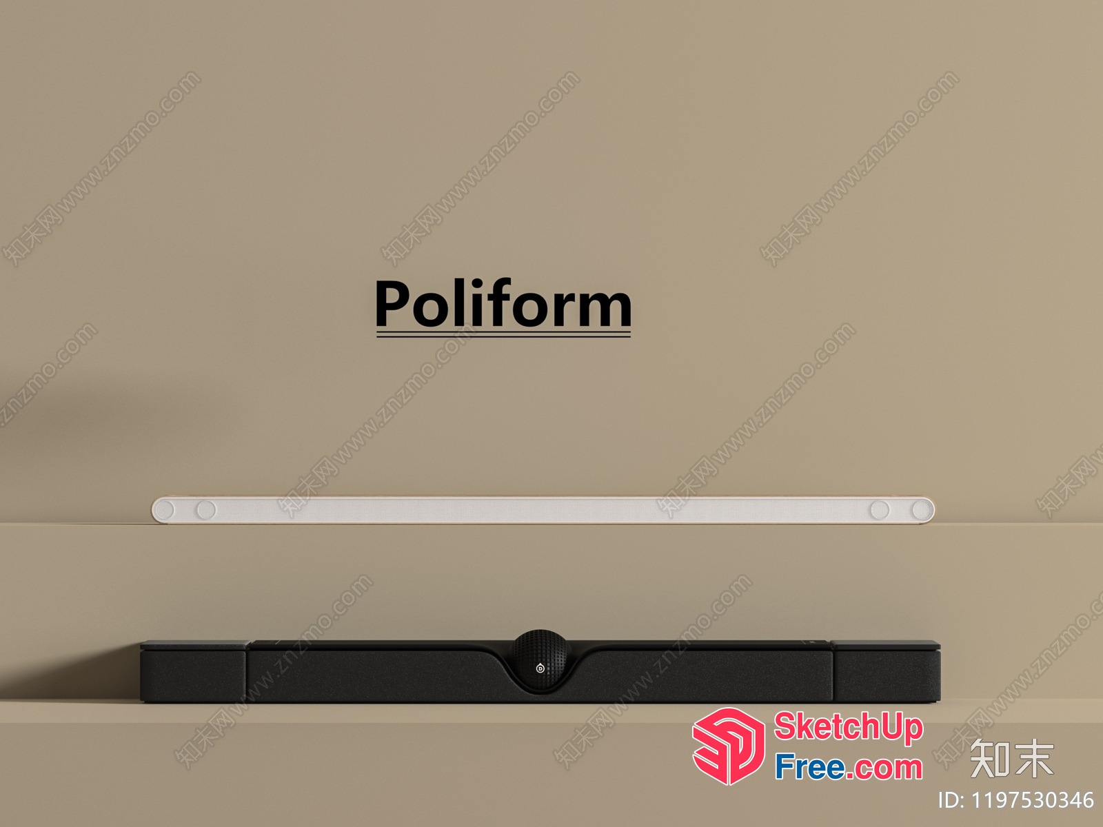 Poliform Interior Design For Modern Living Space 3D SketchUp File