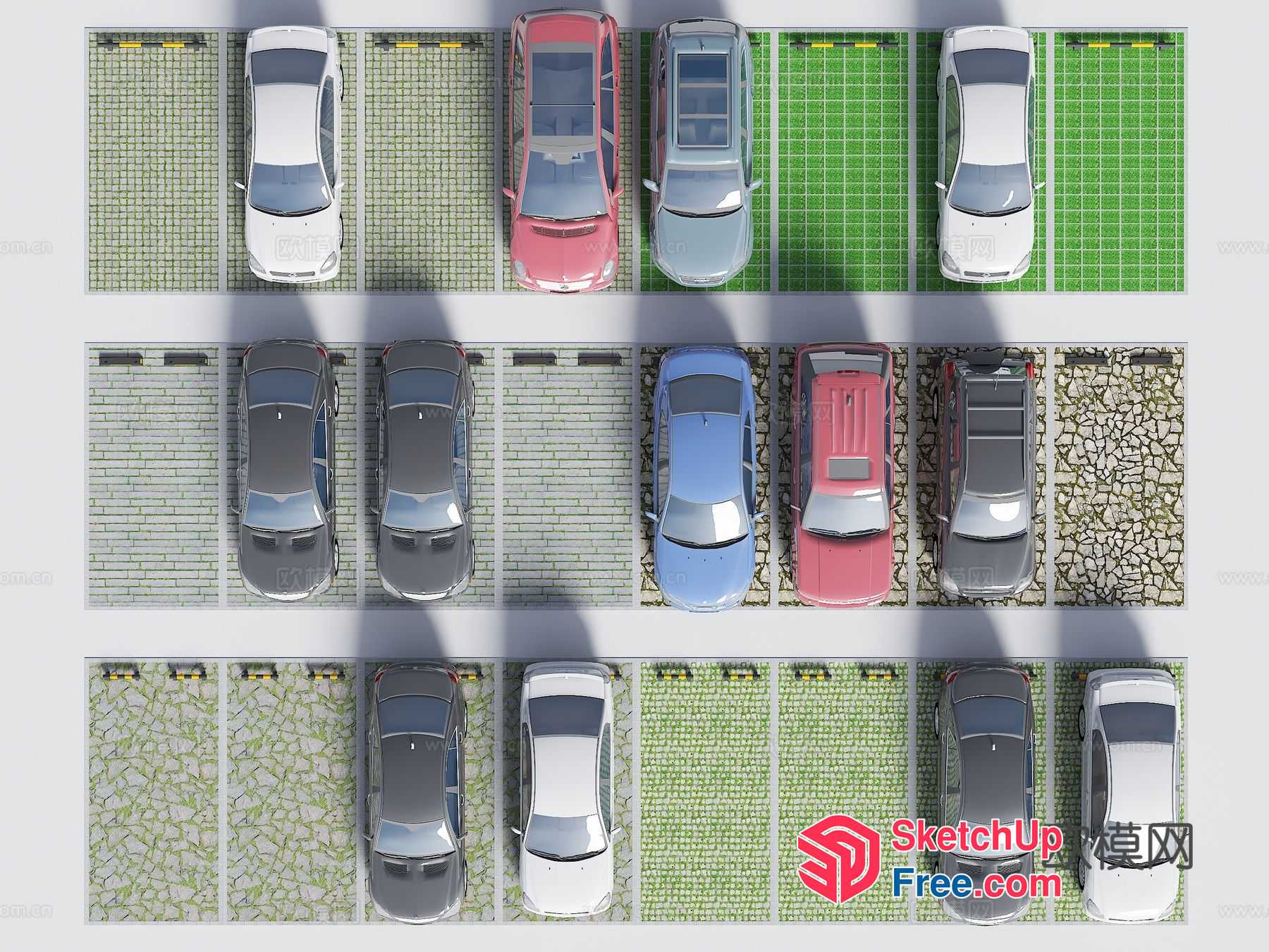 3D Car Parking Lot 3D SketchUp File