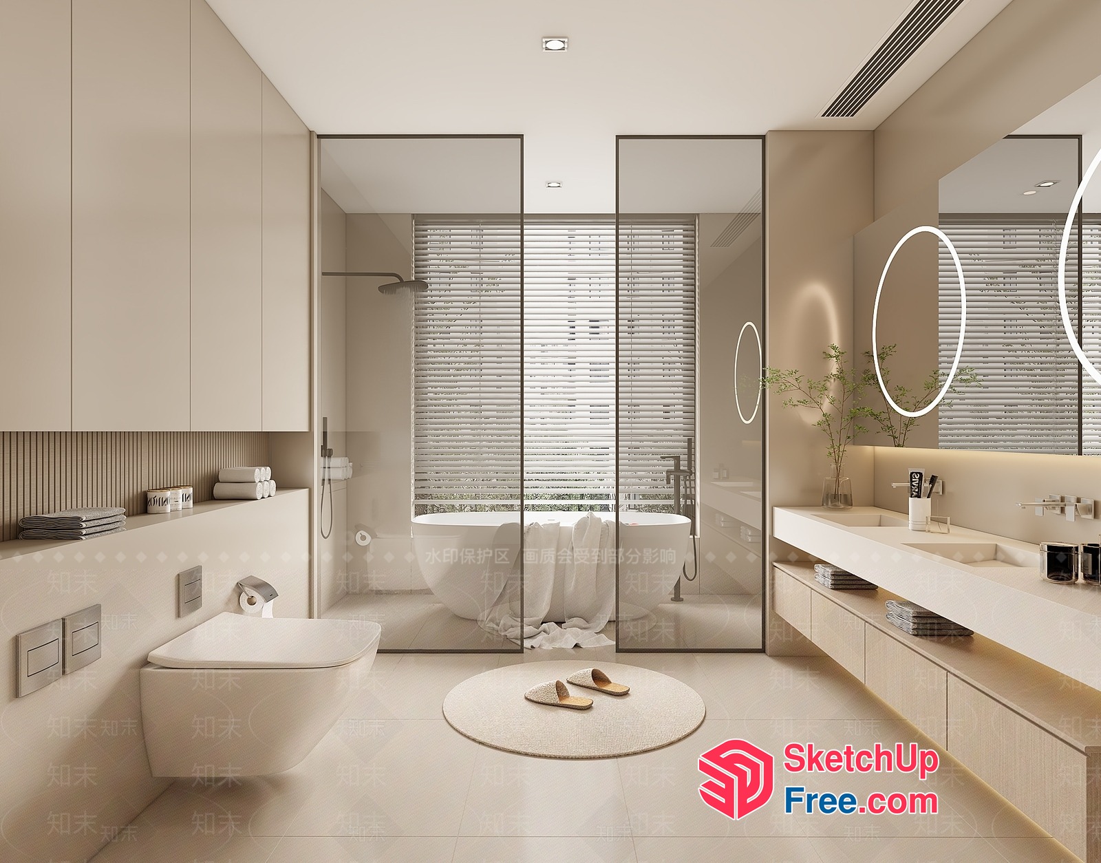 Modern Minimalist Bathroom Interior Design 3D SketchUp File